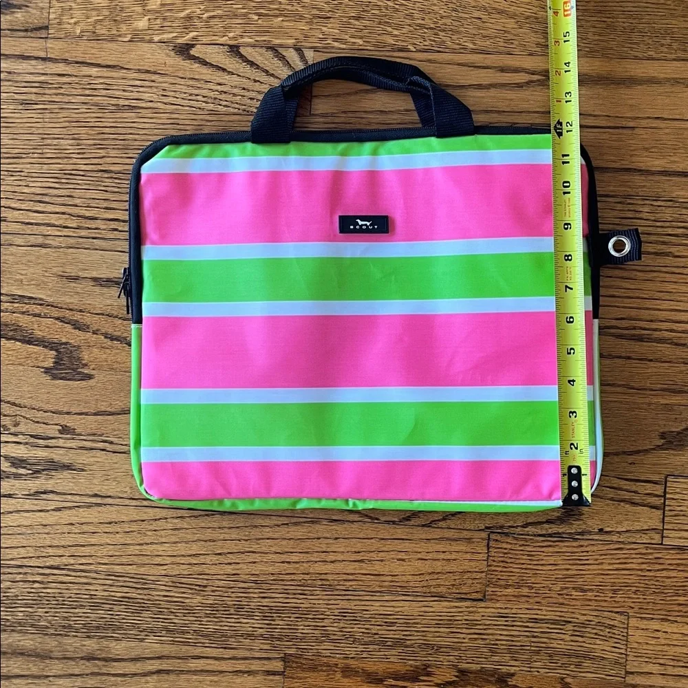 Scout Pink and Green Striped Laptop Sleeve